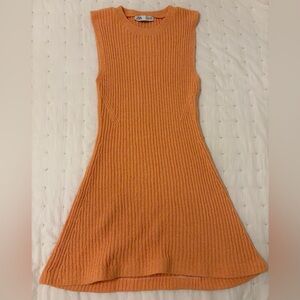 Zara Sleeveless Orange Knit Dress